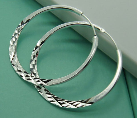 High Quality Hoop Earrings 925 Sterling Silver 5.0cm Circle Earrings Fashion Jewelry Wholesale Factory Direct Sales