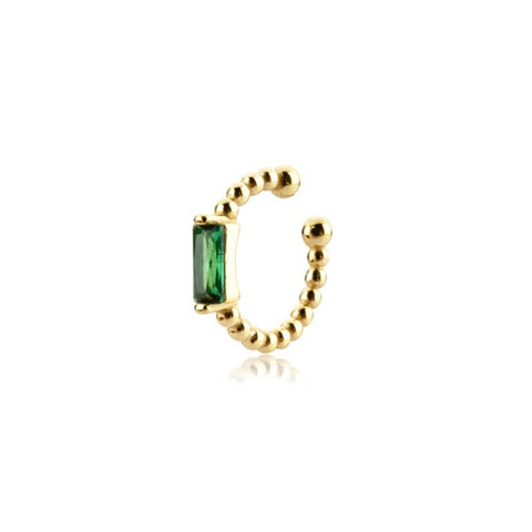 Women Green color Zircon Small Hoop Earrings