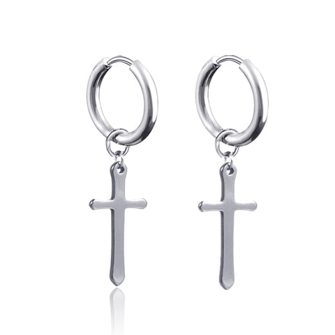 New Punk Stainless Steel Chain Hoop Earrings