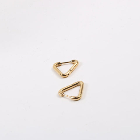 Waterproof & Tarnish Free Minimalist PVD Plated Waterproof Triangle Shaped Opening Earrings Stainless Steel Jewelry