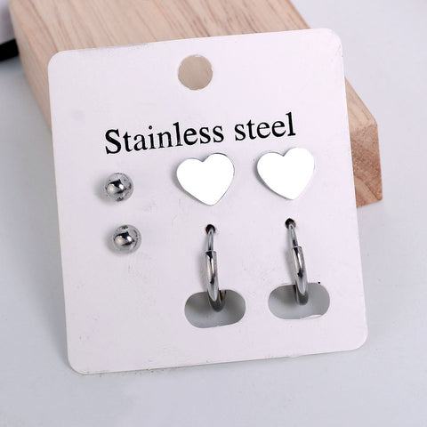 Stainless Steel Earrings Small Cute Butterfly Star Moon Heart Stud Earrings Set Punk Piercing Earing Women&#39;s Minimalist Jewelry