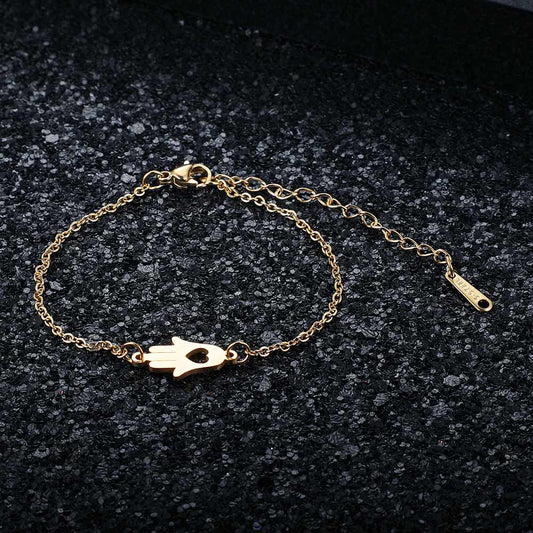 AAAAA Quality 100% Stainless Steel Hamsa Hand Charm Bracelet for Women Female Never Tarnish Jewelry Bracelets Fabulous Bracelet