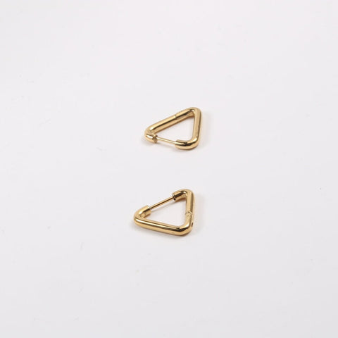 Waterproof & Tarnish Free Minimalist PVD Plated Waterproof Triangle Shaped Opening Earrings Stainless Steel Jewelry