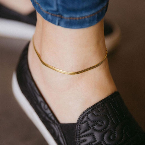 Women Stainless Steel Snake Chain Anklet