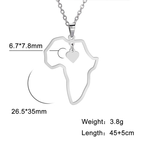 MyShape African Map Pendant Necklaces For Women Men Gold Color South Africa Stainless Steel Necklace Choker African Jewelry Gift