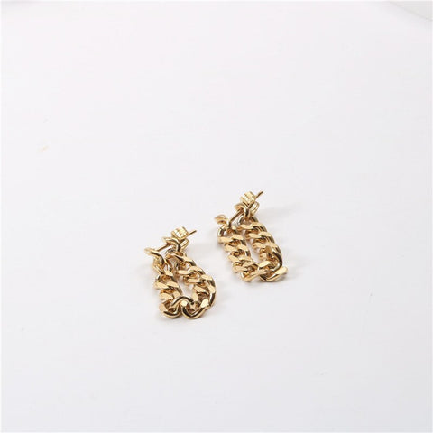 2021 High End PVD Plated Double Chain Earring 2021 Tarnish Free Stainless Steel Jewelry