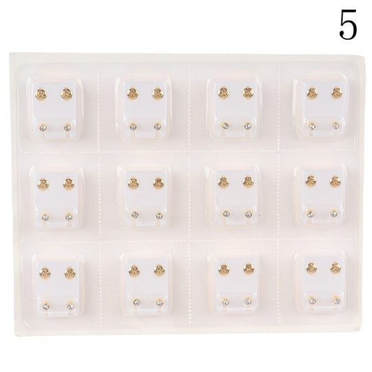 24pcs=12Pairs Surgical Steel Ear Studs Earrings Set Medical Earrings Piercing Tool Kits Women Jewelry Piercing Stud Earring