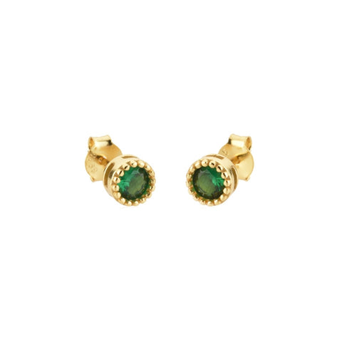 Women Green color Zircon Small Hoop Earrings