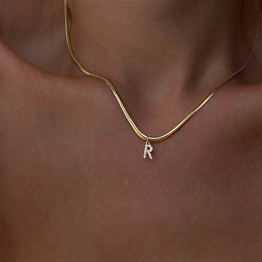 Women Stainless Steel Initial Necklace