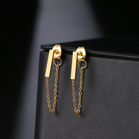 Stainless Steel Earrings 2022 Trend Cross Geometric Element Stars Heart Fashion Tassel Chain Earrings For Women Jewelry Friends