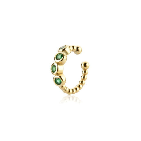 Women Green color Zircon Small Hoop Earrings