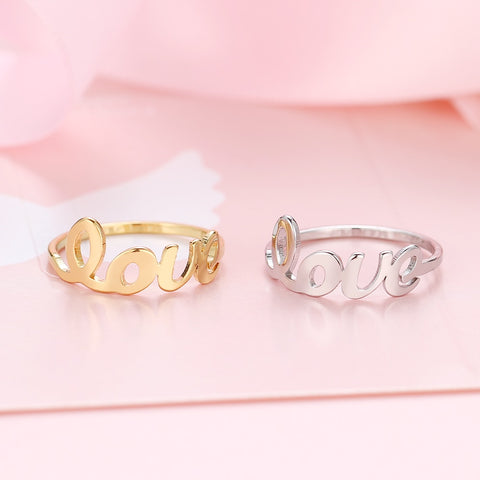 DOTIFI New Fashion Hot Sale Beautiful 316L Stainless Steel Ring Female Simple Cute Love Ring Jewelry