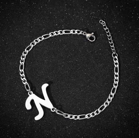 Personalize Initial Bracelets Bangles A-Z 26 Letters Alphabet Charm Bracelet for Women Stainless Steel Jewelry Name Pulseiras