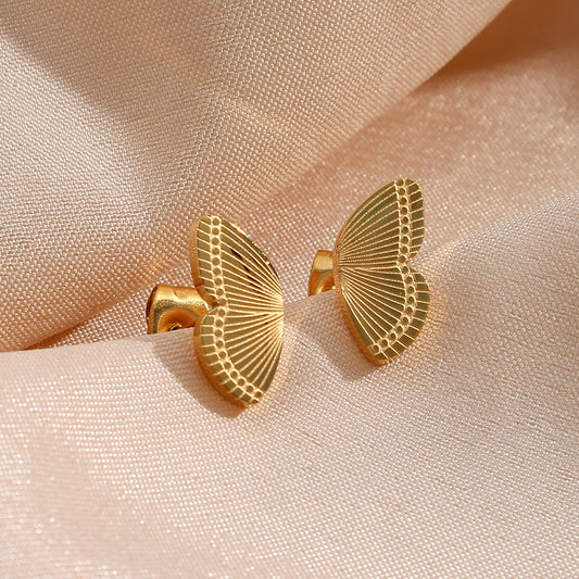 2021 Small Butterfly Stud Earrings For Women Stainless Steel Tarnish Free Hypoallergenic Gold Silver Color Butterfly Earring