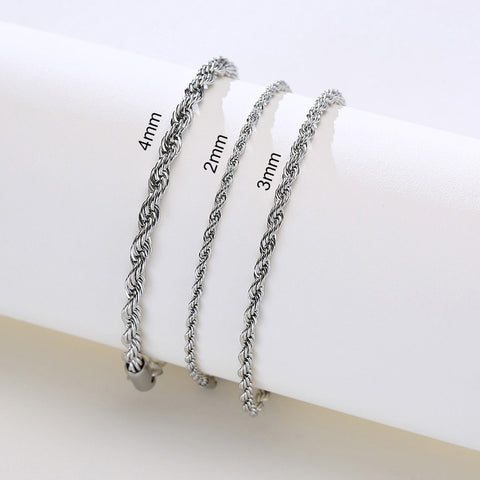 Vnox Charming Flash Twisted Rope Chain Bracelets for Women Lady, Stainless Steel Wrist Jewelry Length Adjustable