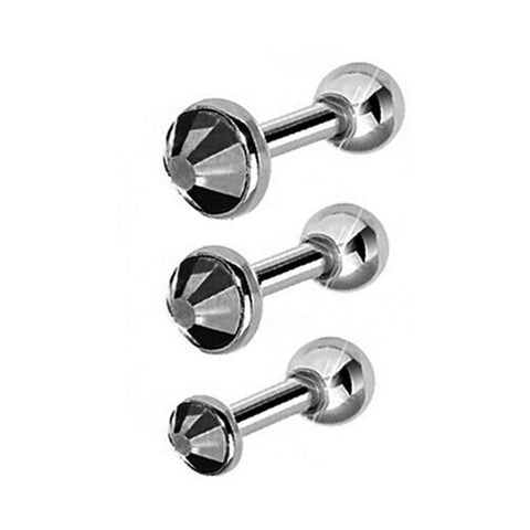 3Pcs/set Surgical Steel Earring For Women Tragus Cartilage Piercing Barbells Ear Studs Jewelry Mixed 3mm 4mm 5mm