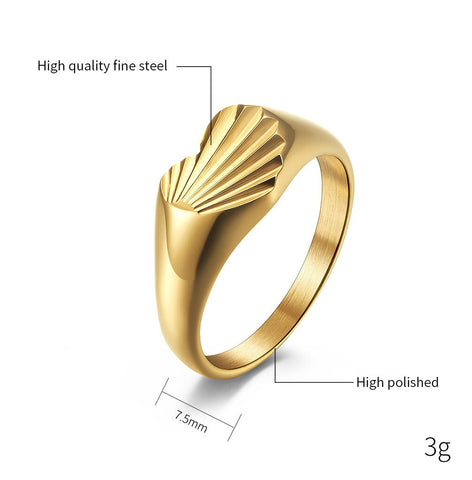 2021  Trendy Stainless Steel Gold Plated Waterproof Tarnish Free Weeding Rings Gifts For Girl Presents Rings For Women