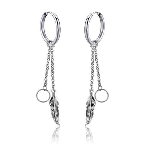 New Punk Stainless Steel Chain Hoop Earrings