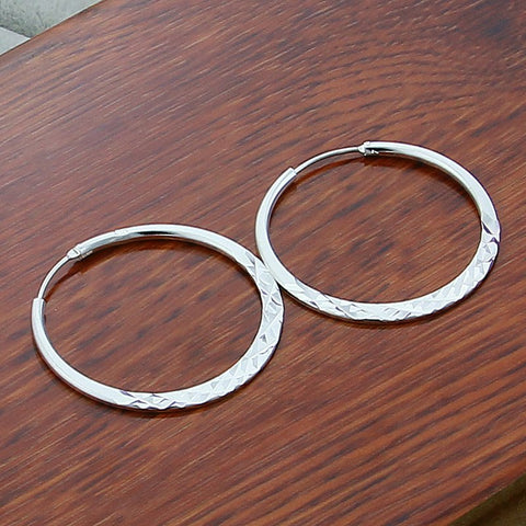 High Quality Hoop Earrings 925 Sterling Silver 5.0cm Circle Earrings Fashion Jewelry Wholesale Factory Direct Sales