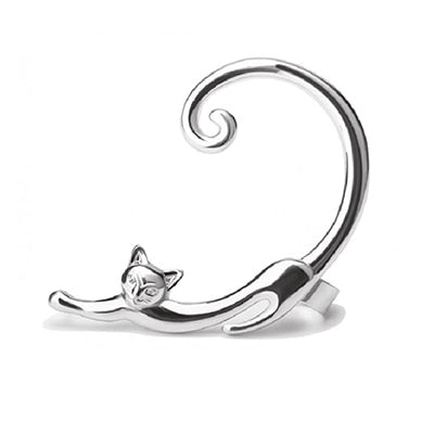 Cute Cat Clip On Earrings Ear Cuff Earrings for Women Orecchini Ear Wrap  Earcuff boucle d&#39;oreille Clip 2E280