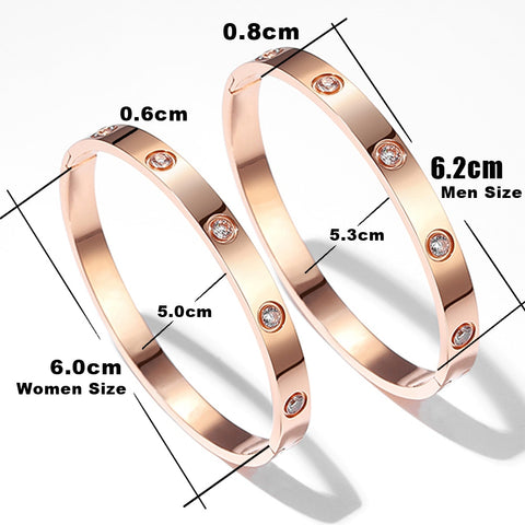 Luxury Female Bijoux Shining Crystal Bangles for Women Men Lover Bracelets &amp; Bangles Stainless Steel Pulseiras Feminina Jewelry