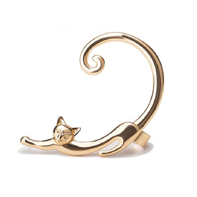 Cute Cat Clip On Earrings Ear Cuff Earrings for Women Orecchini Ear Wrap  Earcuff boucle d&#39;oreille Clip 2E280