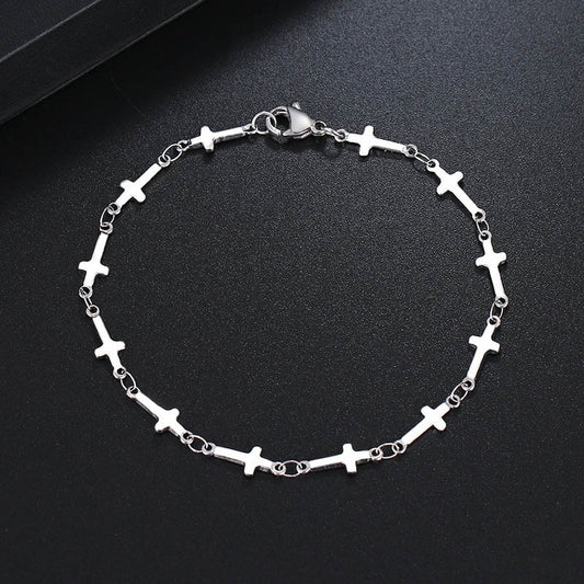 CACANA Stainless Steel Chain Bracelets For Man Women Gold Silver Color For Pendant Cross Donot Fade Jewelry N1778