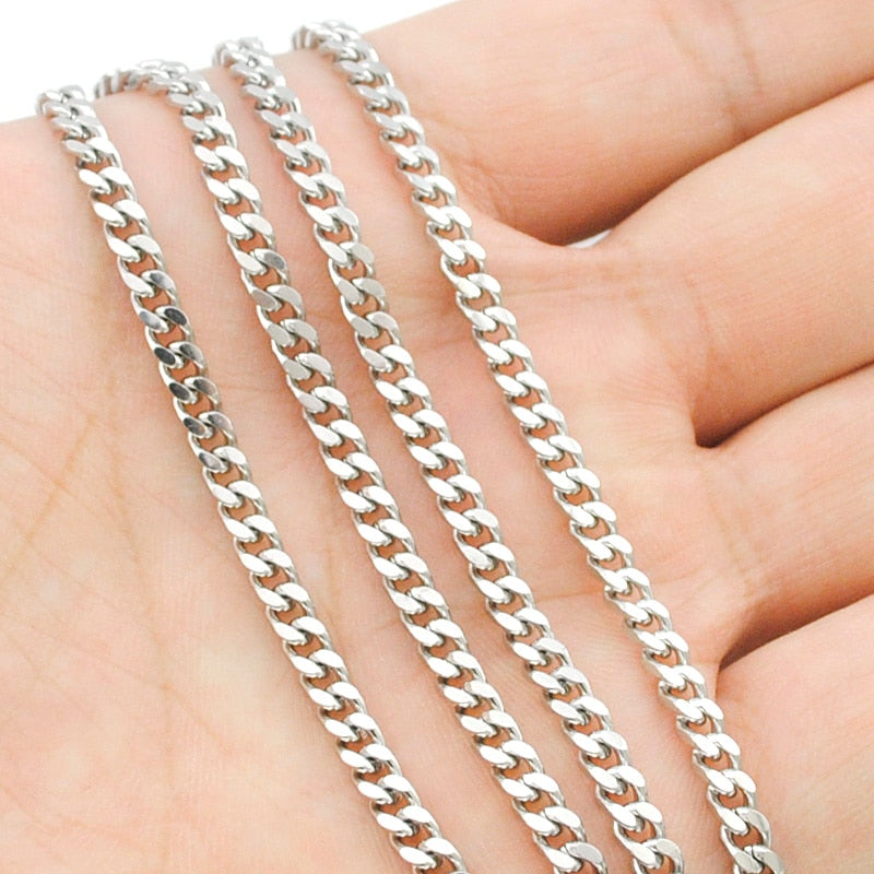 ATGO (40-70cm) to choose, 3mm wide,Chain Necklace,Stainless Steel Necklace Men,wholesale accessories BN001