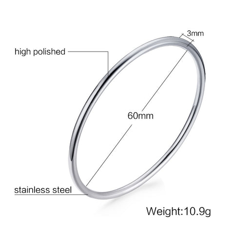 Vnox Classic Elegant Thin Bangle for Girls Kids, Cuff Bracelets Temperament Stainless Steel Child Chic Simple Ornaments