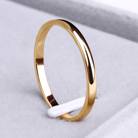 CACANA Stainless Steel Rings Rose Gold Anti-allergy Smooth Simple Wedding Couples Rings Bijouterie