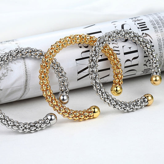 High Quality Hollow bracelet Shape Stainless Steel Gold Colour Cuff Bangles Fashion Love Bracelets For Women Jewelry Wholesale