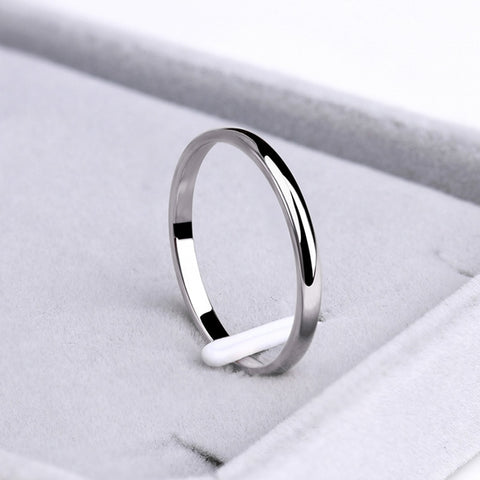 CACANA Stainless Steel Rings Rose Gold Anti-allergy Smooth Simple Wedding Couples Rings Bijouterie