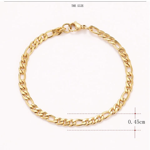 CACANA Stainless Steel Chain Bracelets For Man Women Gold Silver Color For Pendant Flat Donot Fade Jewelry N1806