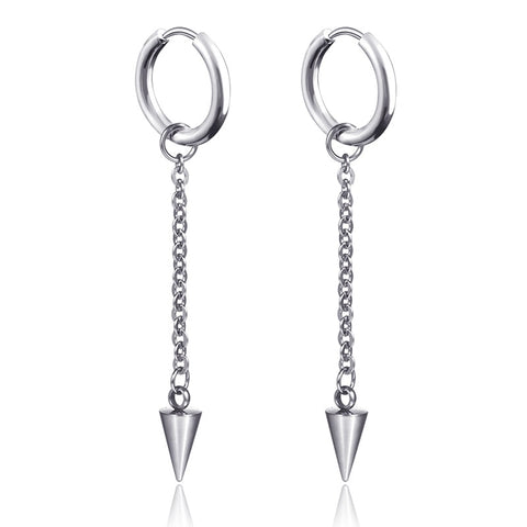 New Punk Stainless Steel Chain Hoop Earrings