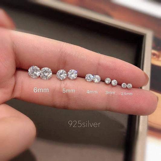 Fashion Cute Tiny Clear Crystal CZ Stud Earrings