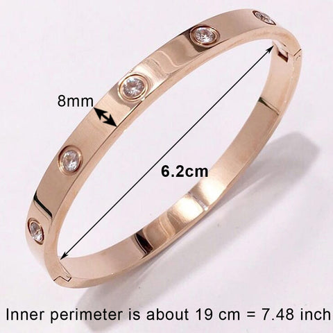 2020 Trendy Crystal Bracelets for Women Fashion Bangle Bracelet Titanium Love Pulseiras Stainless Steel Bangles Feminina Jewelry