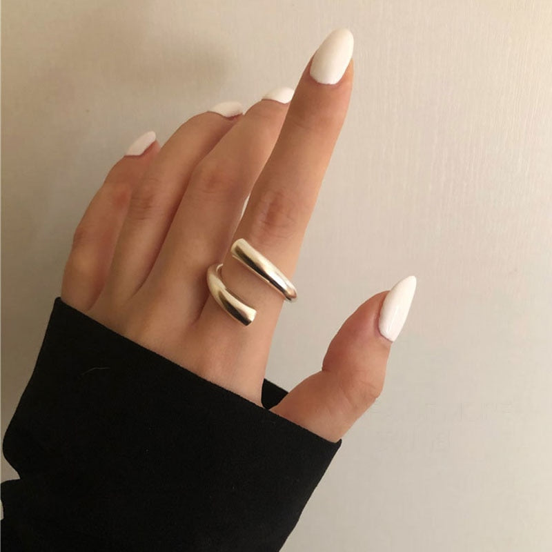 Women Minimalist 925 Stamp Rings