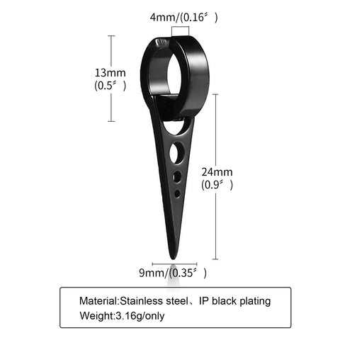 Black Stainless Steel Ear Accessory