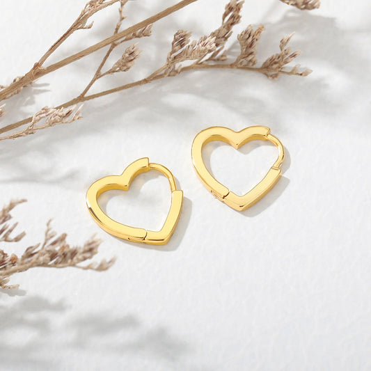 Heart Hoop Earrings For Women Stainless Steel Gold Silver Color Circle Hoops Earrings 2021 Trend Jewelry Valentine&#39;s Day Gift