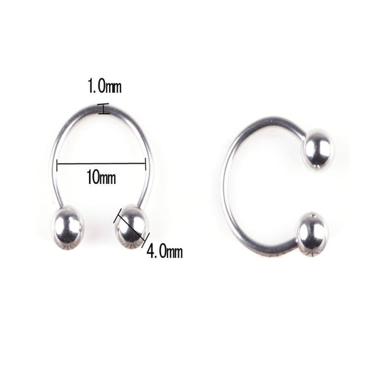 PINKSEE 10Pcs 316L Surgical Stainless Steel Circular Barbells Horseshoe 18g Lip Ring Eyebrow Nose Studs Body Piercing Jewelry