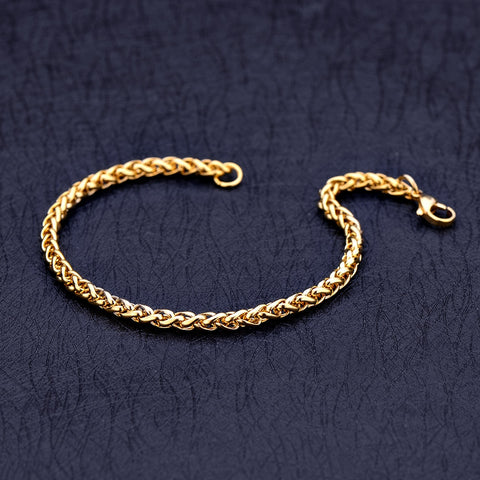 2020 New Stainless Steel Plated Gold Keel Chain Bracelet Fashion Jewelry For Women and Men Wedding Birthday Party Gift 4/5/6MM