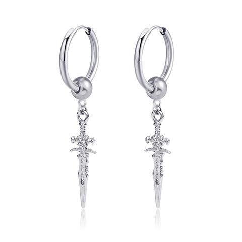 New Punk Stainless Steel Chain Hoop Earrings