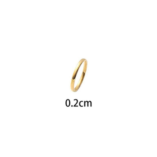 Hot Sell Tarnish Free Gold Plated Finger Ring Minimalist Stainless Steel Basic Circle Rings For Women Girl Trendy Jewelry Gift