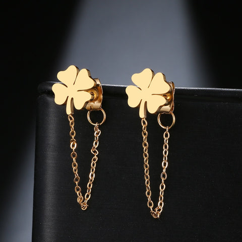 Stainless Steel Earrings 2022 Trend Cross Geometric Element Stars Heart Fashion Tassel Chain Earrings For Women Jewelry Friends