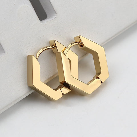 Stainless Steel 3 Color Mini Geometric Earrings