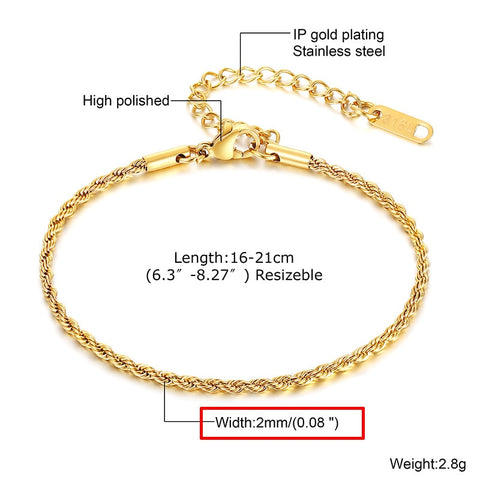 Paperclip Chain Bracelet for Women,Gold Color Stainless Steel Rectangle Link Bracelets,Cable Dainty Girls Layering Jewelry