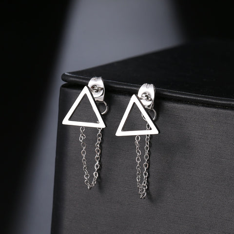 Stainless Steel Earrings 2022 Trend Cross Geometric Element Stars Heart Fashion Tassel Chain Earrings For Women Jewelry Friends