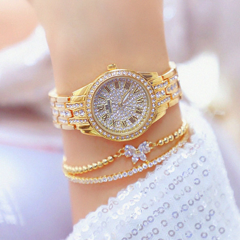 Diamond Women Watch Rhinestone Ladies Silver Bracelet Watches Clock Wristwatch Stainless Steel relogio feminino luxury jewelry