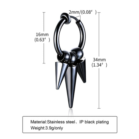 Black Stainless Steel Ear Accessory