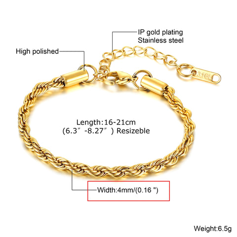 Paperclip Chain Bracelet for Women,Gold Color Stainless Steel Rectangle Link Bracelets,Cable Dainty Girls Layering Jewelry